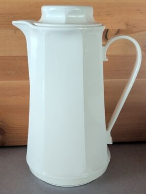 Vtg. Thermos Coffee Butler White Ceramic Classic Home Dining Serveware.🌞🌞🌞